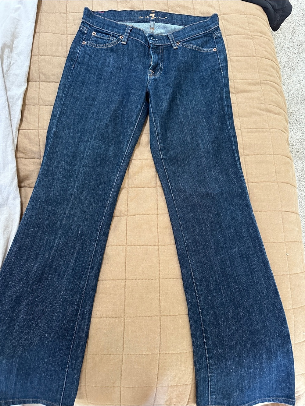 For 7 For All Mankind - Women's Dark Blue Bootcut Denim Jeans - Picture 2 of 6